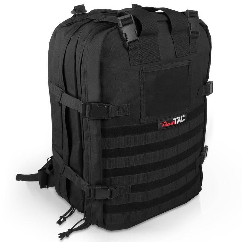 MediTac Deluxe Special Ops Tactical Field Medical Stomp Pack - Largest Backpack for all Gear & Equipment - Black - Image 1